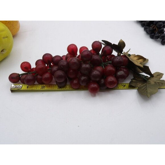 Artificial Fruit Apples Pears Grapes Plastic Rubber 8 Pieces Unbranded - Picture 9 of 16